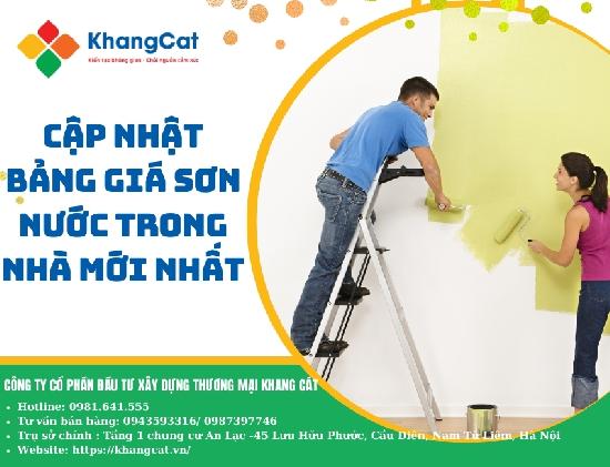 Cập nhật bảng giá sơn nước trong nhà mới nhất